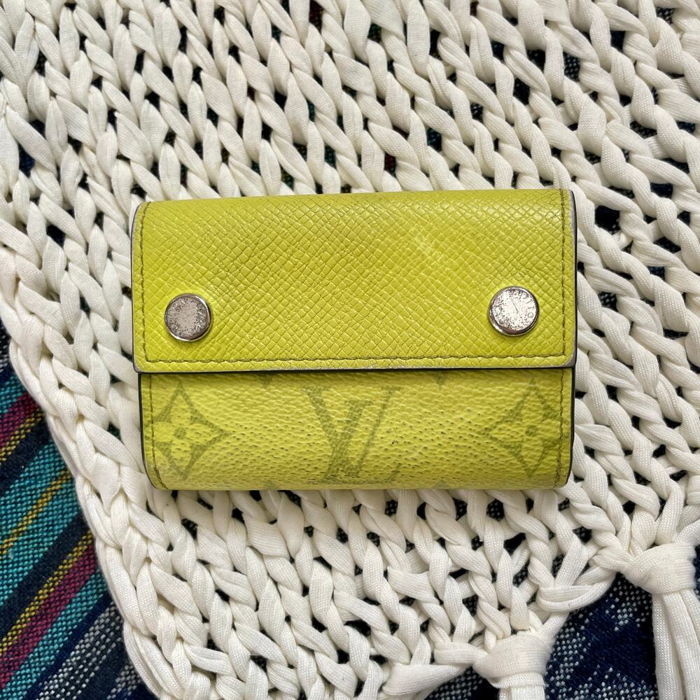 Louis Vuitton Discovery Compact Wallet Monogram Virgil Taigalama Tri-fold Yellow